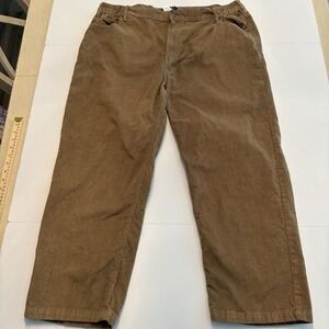 Stone Creek Corduroy Pants Mens Brown Elastic Waist Cotton Trousers